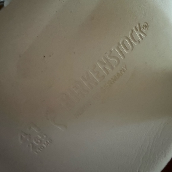 Birkenstock Women's White Sandals with Gold Buckle - Picture 5 of 5